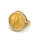 1/10 Oz. American Eagle Ring Size 7 14k Yellow Gold Ring Coin United States