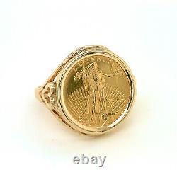 1/10 oz. AMERICAN EAGLE RING SIZE 7 14K YELLOW GOLD RING COIN UNITED STATES