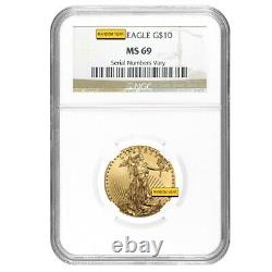 1/4 oz $10 Gold American Eagle NGC MS 69 (Random Year)