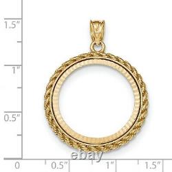 1/4 oz American Eagle Diamond-Cut Prong Set Coin Bezel with Rope Border