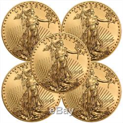 1 oz Gold American Eagle Random Date US Mint Coin Lot of 5