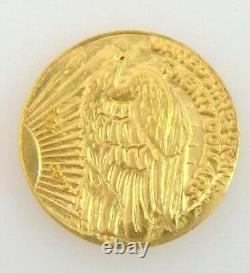 100% Solid 24K Gold Miniature $20 Gold Piece/COA