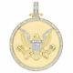 10k Yellow Gold Over Diamond Seal Of Us President American Eagle Pendant Charm