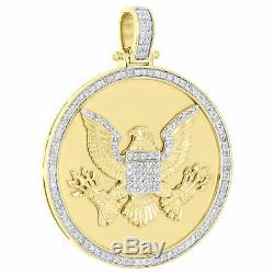 10K Yellow Gold Over Diamond Seal of US President American Eagle Pendant Charm