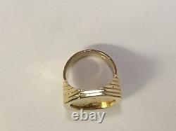 14K Gold Mens 25MM COIN RING with a 22K 1/4 OZ AMERICAN EAGLE COIN