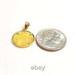 14K Gold pendant With genuine 5 dollars 1/10 oz 22k American eagle coin 4.3g