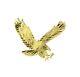 14k Solid Real Yellow Gold Diamond Cut Small Flying American Eagle Charm Pendant