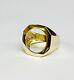 14k Yellow Gold Mens Coin Ring For 1/10 Oz American Eagle Coin-mounting Only
