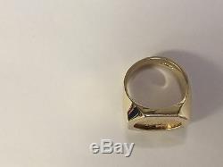 14K Yellow Gold Mens COIN RING with a 22K 1/10 OZ AMERICAN EAGLE COIN