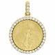 14k Yellow Gold Over American Eagle Liberty Coin Diamond Mounting Pendant 3 Ct