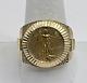 14k Yellow Gold Watch Band Bezel 1989 1/10oz Gold American Eagle Coin Ring