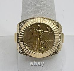 14K Yellow Gold Watch Band Bezel 1989 1/10oz Gold American Eagle Coin Ring