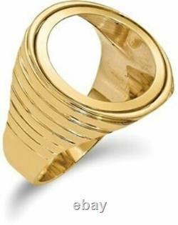 14k Yellow Gold 1/10oz American Eagle Polished Coin Ring (Coin Not Included) CR1