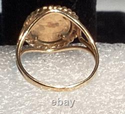 14k Yellow Gold Ring With 1/10th Ounce American Eagle Gold Coin