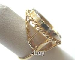 14k Yellow Gold Ring With 22k Gold 1/10 Oz. American Eagle Coin