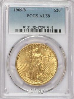 1909/8 $20.00 St. Gaudens Double Eagle PCGS AU 58