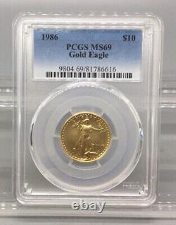 1986 Gold American Eagle $10 Coin PCGS MS 69
