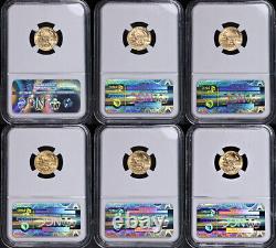 1986 to 1991 Gold American Eagle $5 NGC MS69 Roman Numeral 6 Coin Set STOCK