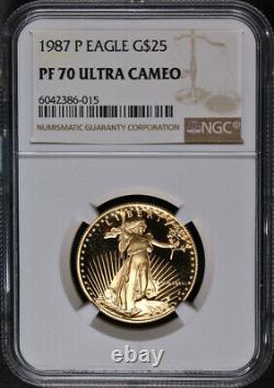 1987-P Gold American Eagle $25 NGC PF70 Ultra Cameo Brown Label STOCK
