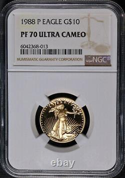 1988-P Gold American Eagle $10 NGC PF70 Ultra Cameo Brown Label STOCK