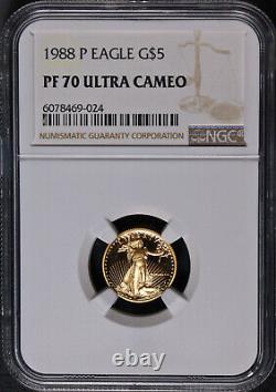 1988-P Gold American Eagle $5 NGC PF70 Ultra Cameo Brown Label STOCK