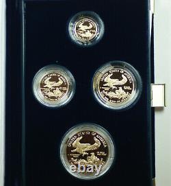 1990 American Eagle Gold Proof 4 Coin Set AGE in Box with COA Roman Numerals