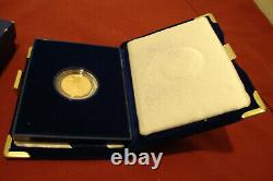 1990 P Key Date American Eagle Proof $10 Gold Coin 1/4 oz Gold with Box & COA US