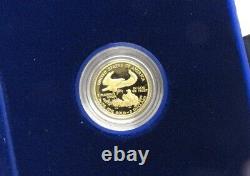 1991 American Eagle $5 Proof Gold Coin 1/10 oz In original case w COA
