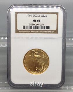 1991 Gold Eagle $25 Coin NGC MS 68