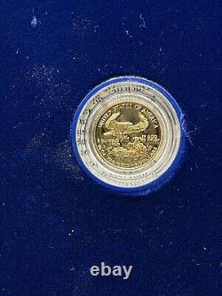 1991-P 1/10 Oz American Gold Eagle Proof Coin Box And COA