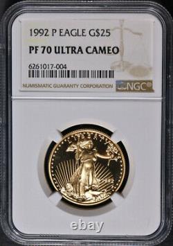 1992-P Gold American Eagle $25 NGC PF70 Ultra Cameo Brown Label STOCK