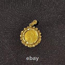 1993 American Eagle Coin Shape Pendant Without Stone 14k Yellow Gold Finish