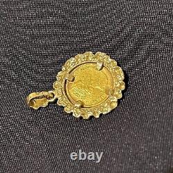 1993 American Eagle Coin Shape Pendant Without Stone 14k Yellow Gold Finish