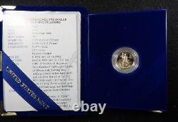 1994-W $5 American Gold Eagle Proof (1/10 oz) in OGP (Box Coin COA Capsule)