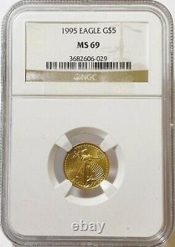 1995 $5 Gold American Eagle 1/10 Oz NGC MS 69