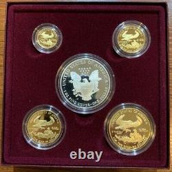 1995-W 5-Coin Proof American Eagle Set 10th Anniversary Silver & Gold Coins