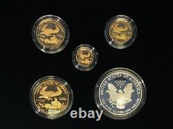 1995 W Gold American Eagle 10th Annvsry Set Gem-Proof 5 Coins -$12K APR with CoA