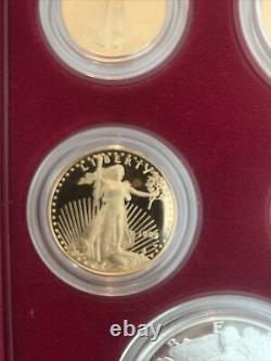 1995-w American Proof Silver And Gold Eagle 10th Anniversary Coin Set withBox COA