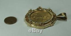 1997 Gold Eagle 1 Oz $50 AGE Coin Diamond Heavy Vintage 14K Pendant Bezel
