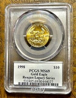 1998 $10 22K Gold American Eagle PCGS MS69 Reagan Legacy Gaudens # TAG