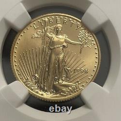 1998 $10 Gold Eagle RARE MS 70 NGC Low NGC Population of 459