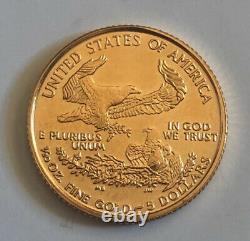 1998 Five Dollar American Gold Eagle BU 1/10 oz Early Dated Gold Bullion Coin