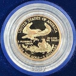 1998-W 1/10 oz $5 PROOF GOLD EAGLE with OGP BOX & COA