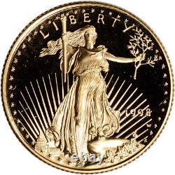1998 W American Gold Eagle Proof 1/4 oz $10 in OGP