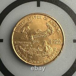 1999 $5 American Gold Eagle 1/10 Oz Sigma Tested by Wand