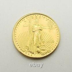 1999 American Eagle 1/10 Ounce $5 Five Dollar Liberty Coin 14K Yellow Gold Over