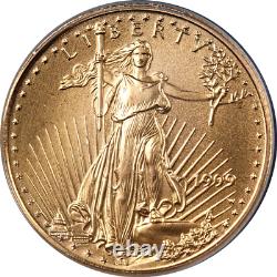 1999-W Gold American Eagle $5 Unfinished PR Dies PCGS MS69 Blazing Gem