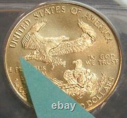 1999-w $10 1/4 Oz Gold Eagle Anacs Ms70 Unfinished Proof Die Error