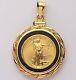 20 Mm American Eagle Coin In Bezel Onyx Pendant 14k Gold Finish Without Stone