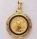 20 Mm American Eagle Coin In Bezel Pendant 14k Yellow Gold Plated Without Stone